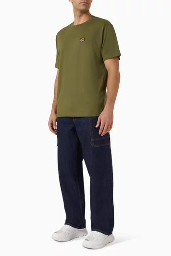 Happy Tiger Embroidered T-shirt in Cotton