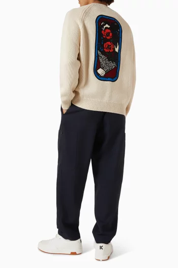 KENZO City Embroidered Jumper in Wool-cotton Blend