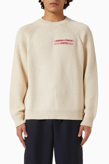 KENZO City Embroidered Jumper in Wool-cotton Blend