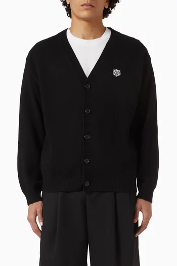Happy Tiger Cardigan in Wool-cotton Blend