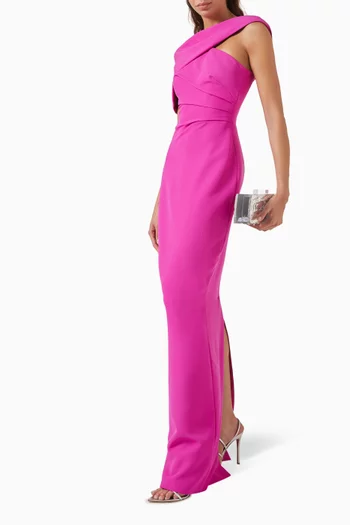 Veronica Gathered Dress in Crepe