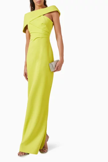 Veronica Gathered Dress in Crepe