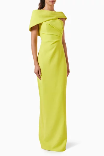 Veronica Gathered Dress in Crepe