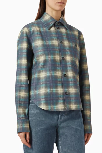 Flannel Printed Shirt in Leather