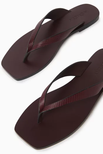 Kinto Sandals in Lizard-embossed Leather