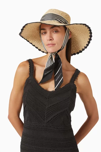 Tipped Sunhat in Raffia