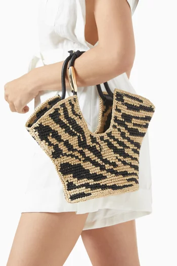 Small Goldentime Tote in Raffia