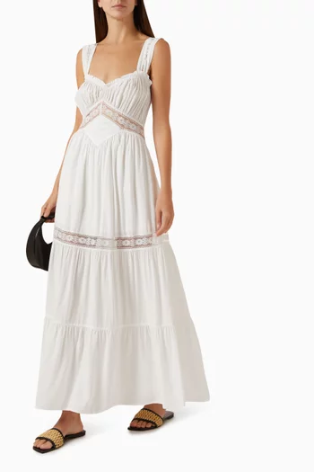 Eden Ruffle Maxi Dress in Rayon