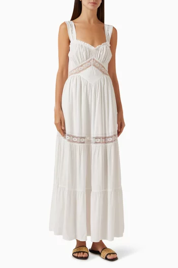 Eden Ruffle Maxi Dress in Rayon