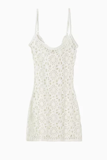 Sunshine Crochet Mini Dress in Cotton-blend