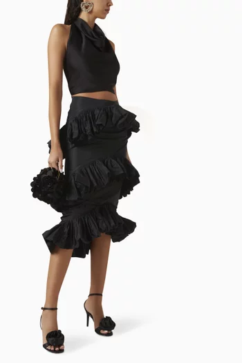 Dunes Ruffle Skirt in Taffeta