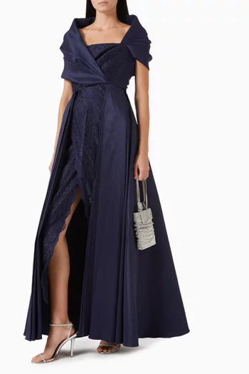 Azzura Maxi Dress in Crepe & Lace