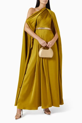 Amber One-shoulder Dress in Satin