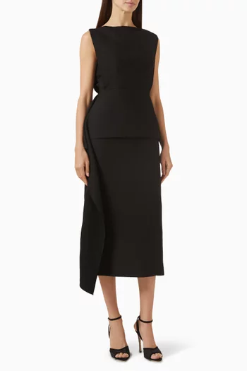Boat-neck Midi Dress