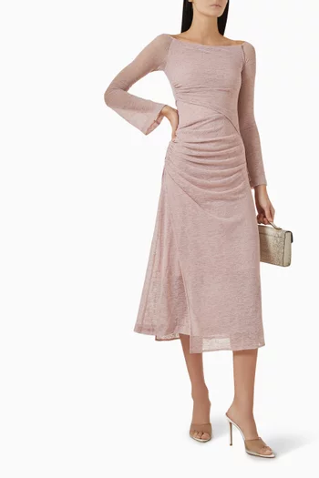Boat-neck Midi Dress