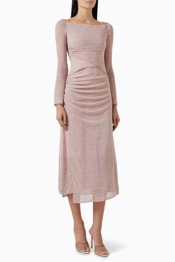 Boat-neck Midi Dress