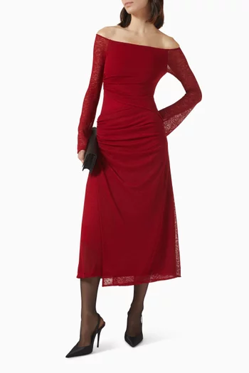 Boat-neck Midi Dress