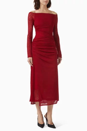 Boat-neck Midi Dress