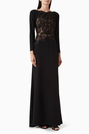 Nayana Embroidered Gown in Crepe