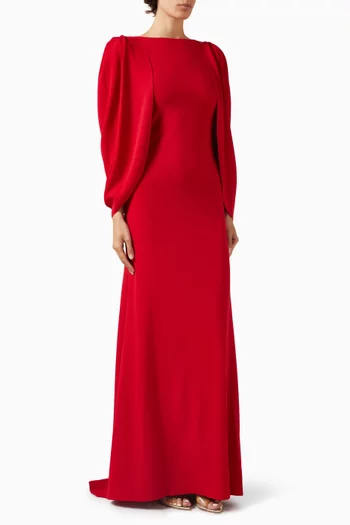 Kairi Capelet Gown in Crepe
