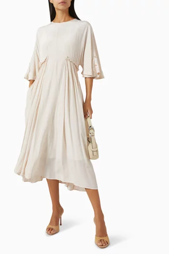 Flared Midi Dress in Viscose-blend