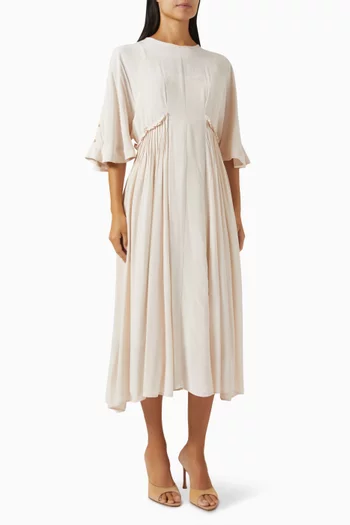 Flared Midi Dress in Viscose-blend
