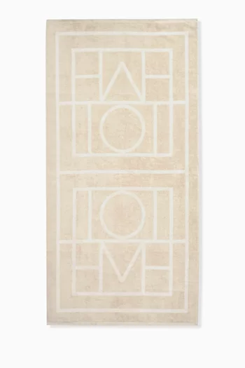 Monogram Jacquard Beach Towel in Organic Cotton