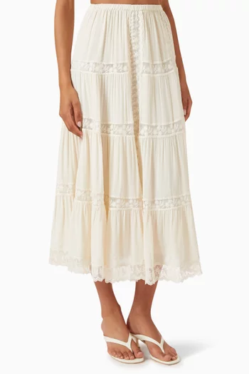 Maevie Midi Skirt in Georgette