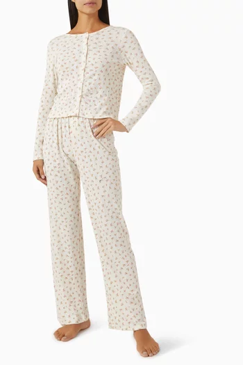 Pointelle Cardigan & Pants Sleep Set