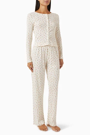 Pointelle Cardigan & Pants Sleep Set