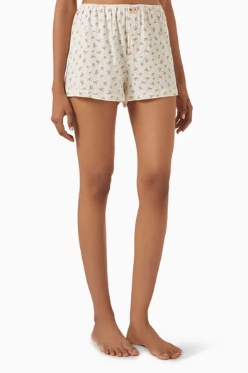 Pointelle Sleep Shorts in Cotton