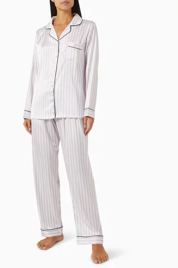 Striped Pyjama Set in Satin