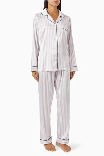 Striped Pyjama Set in Satin