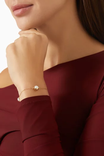 سوار كيكو غلو مرصع باللؤلؤ ذهب أصفر عيار 18