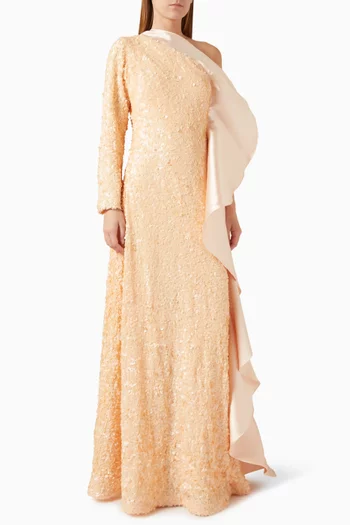 Sequin-embellished Ruffle Dress
