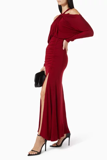 Off-shoulder Slit Dress
