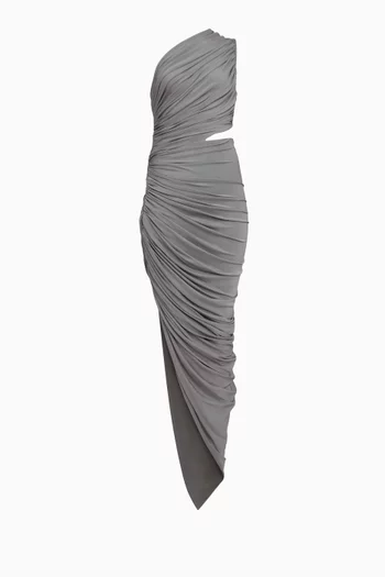 Cut-out Asymmetrical Midi Dress in Jersey