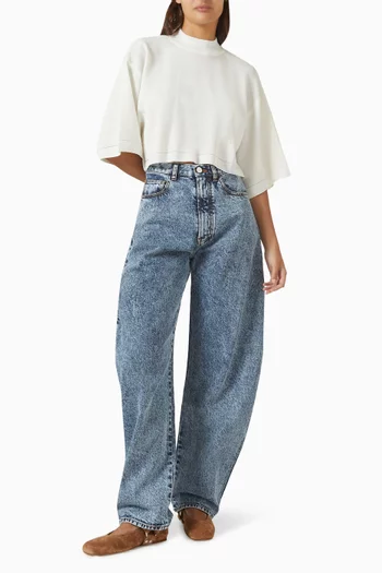 Knit Crop Top in Cotton Blend