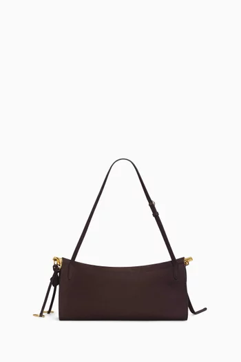 Medium Le Click East West Shoulder Bag in Nubuck Leather