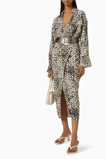 Printed Wrap Dress in Viscose