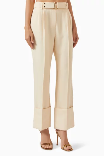 Belted Cropped Pants