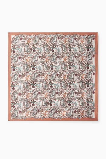 Paisley-print Pocket Square in Silk