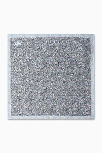 Floral-print Pocket Square in Silk