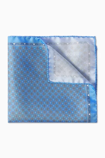 Geometric-print Pocket Square in Silk