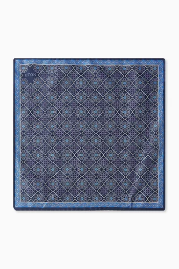 Medallion-print Pocket Square in Silk