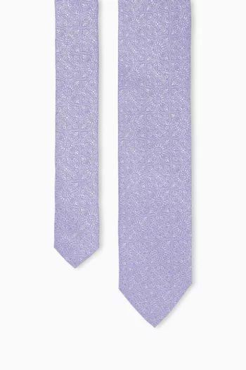 ربطة عنق بنقشة ميدالية نسيج حرير