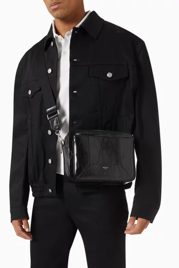 Diamond Camera Bag in Leather