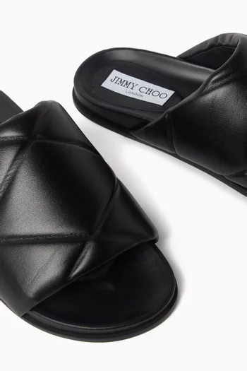 Sav Quilted Slide Sandals in Leather