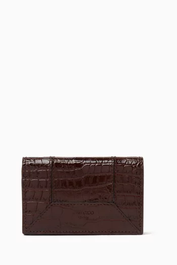 Nello Wallet in Croc-embossed Leather