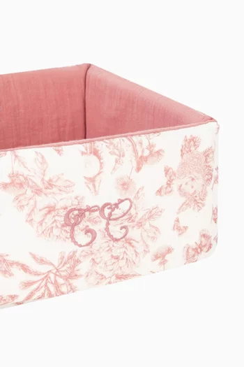 Floral-print Basket in Cotton